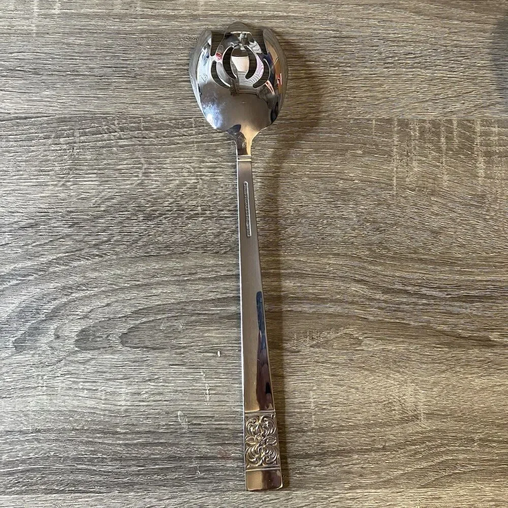Reed & Barton HARVEST BOUQUET Stainless 18/10 Silverware Salad Serving Set